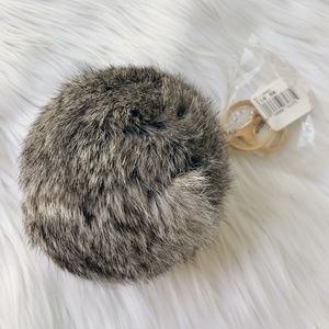 Grey Faux Fur Keychain